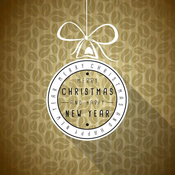 Tarjeta de Navidad vintage con café — Vector de stock