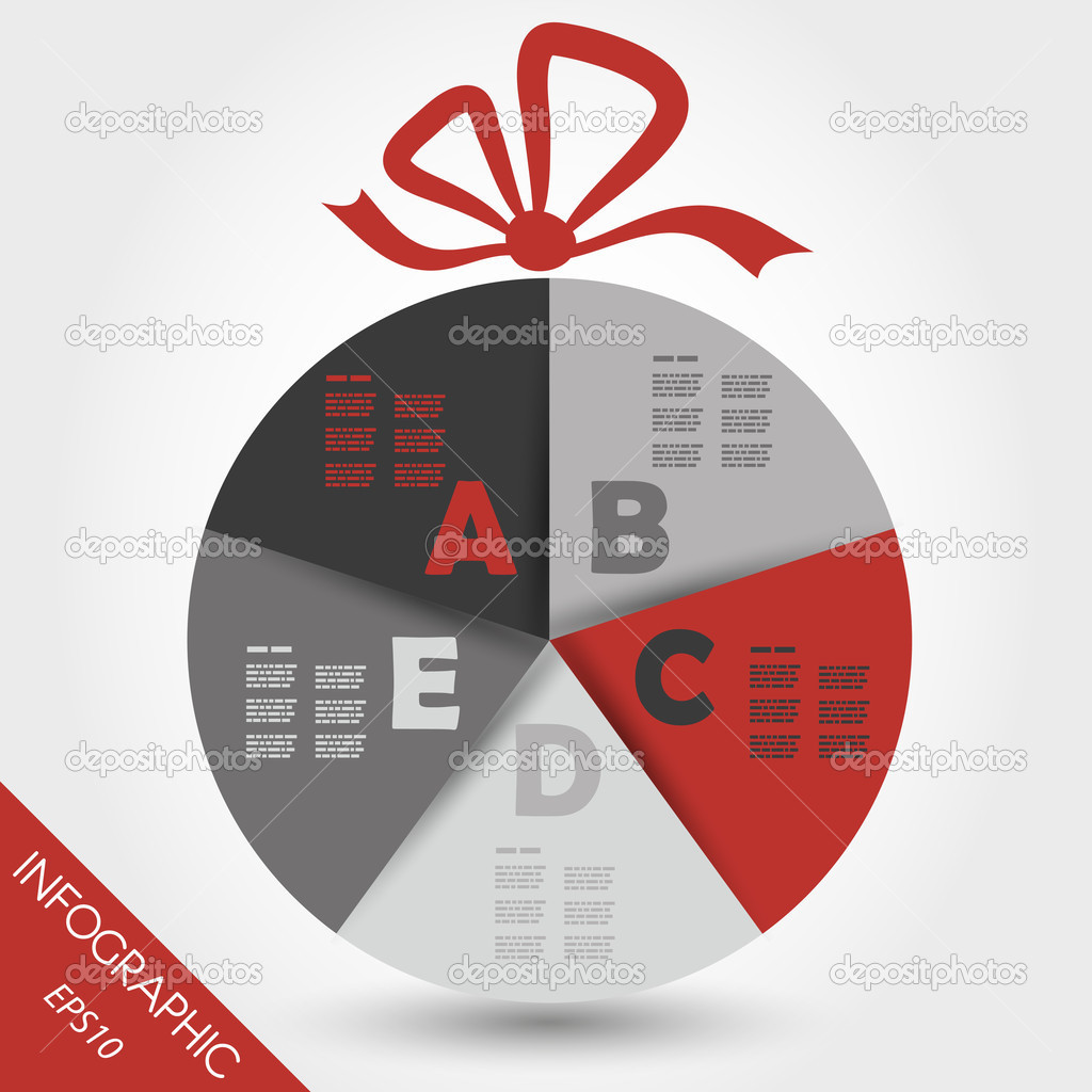 red christmas infographic ring with five options