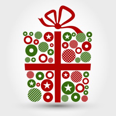 Yüzük kırmızı ve yeşil Noel hediyesi