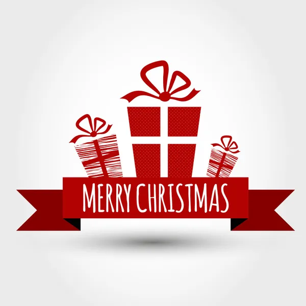 hediyeler ile kırmızı Noel şerit