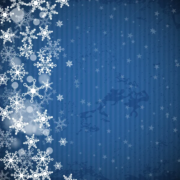 Bleu rayé rétro fond de Noël — Image vectorielle