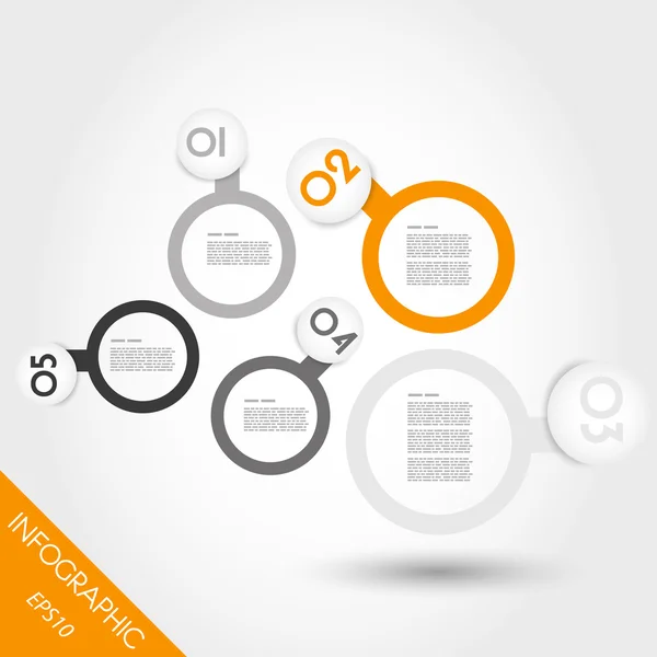 Oranžový infographic koule s kroužky — Stockový vektor