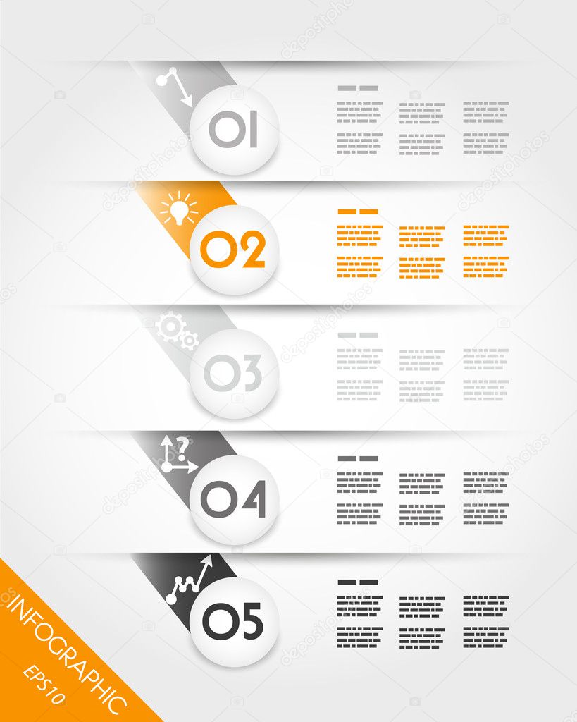 orange infographic template with grey balls