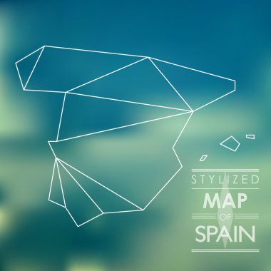stylized map of Spain clipart