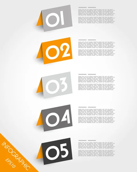 Origami orange autocollants debout obliques — Image vectorielle