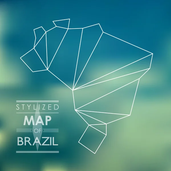 Stylizovaná mapa Brazílie — Stockový vektor