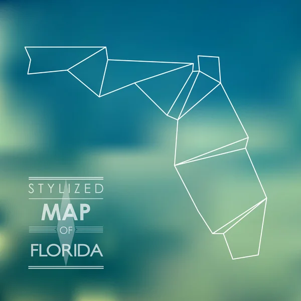 Mapa estilizado de Florida —  Vetores de Stock