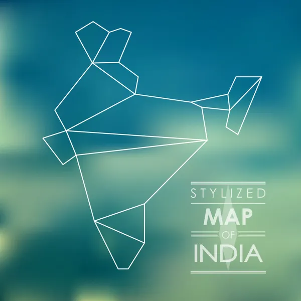 인도 양식된 지도 — 스톡 벡터