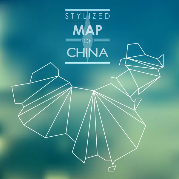 Mapa estilizado da China —  Vetores de Stock