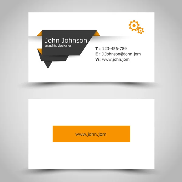 Business card with dark paper sticker — Stock Vector