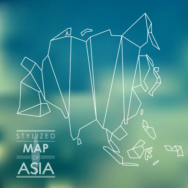 亚洲的风格化的地图 — 图库矢量图片