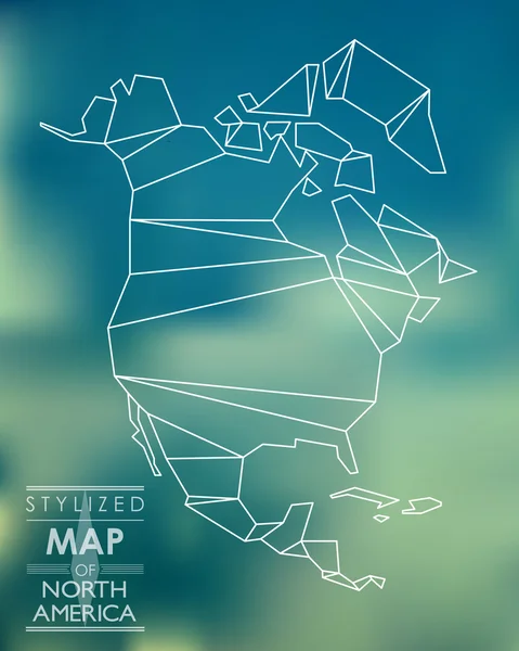 Stylizovaná mapa Severní Ameriky — Stockový vektor