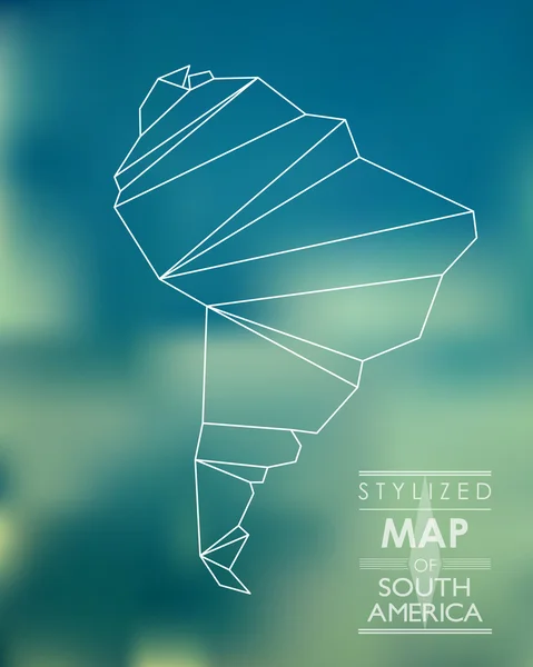 Stilize Güney Amerika Haritası — Stok Vektör