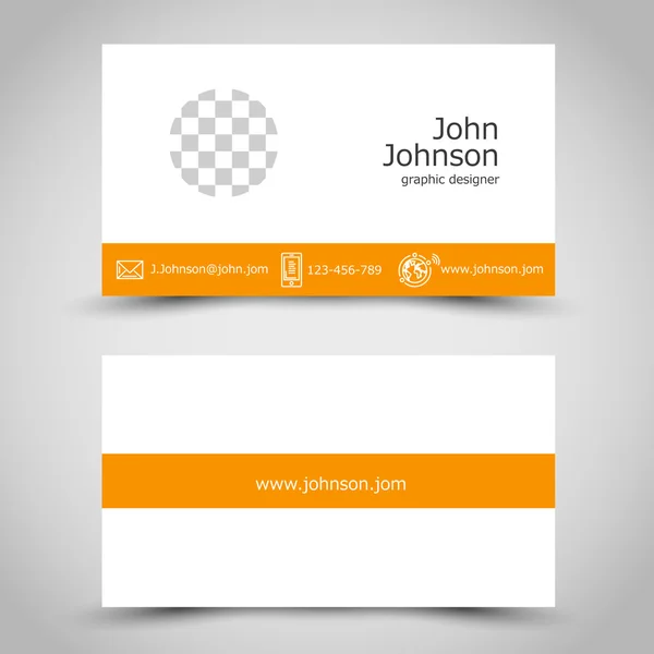 Modern orange business card — Stock Vector