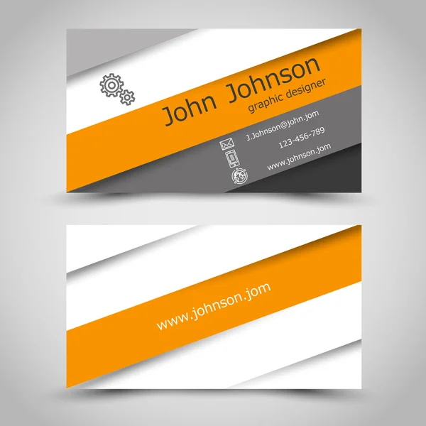 Business card with orange stripes — Stock Vector