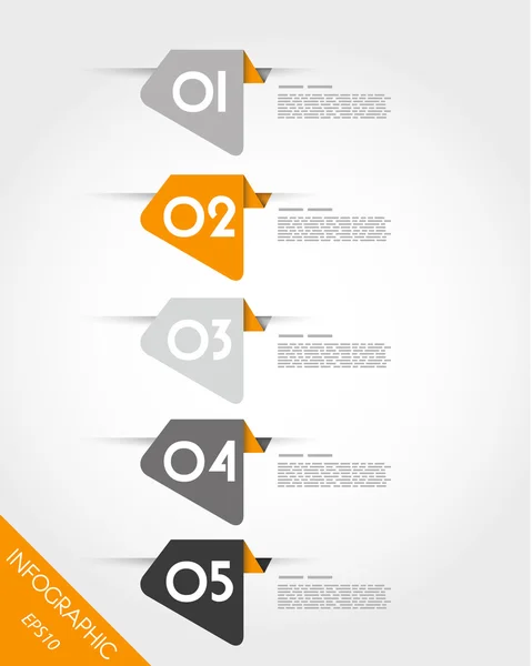 Fem orange rundad oregelbunden klistermärken — Stock vektor
