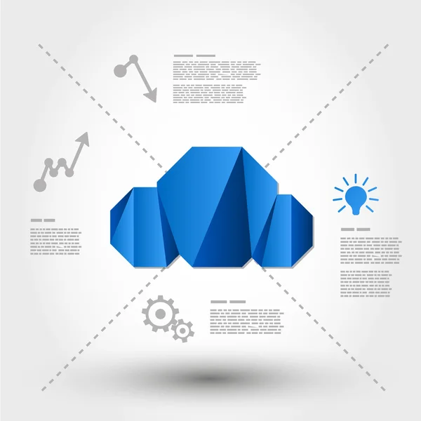 Origami wolk concept — Stockvector
