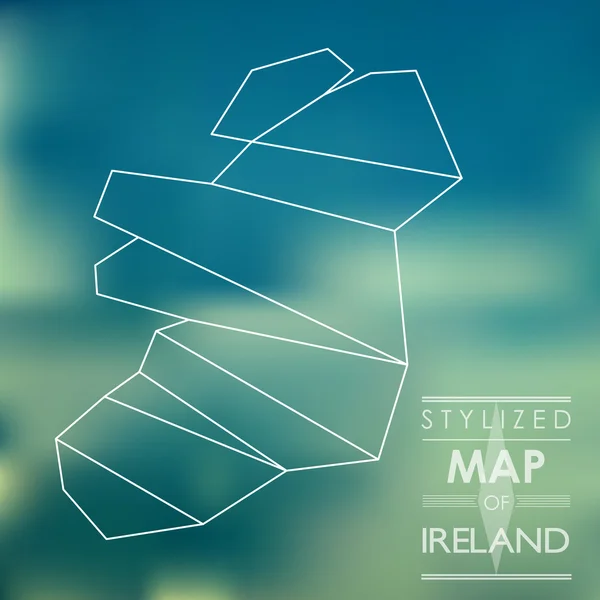 Mapa estilizado da Irlanda —  Vetores de Stock