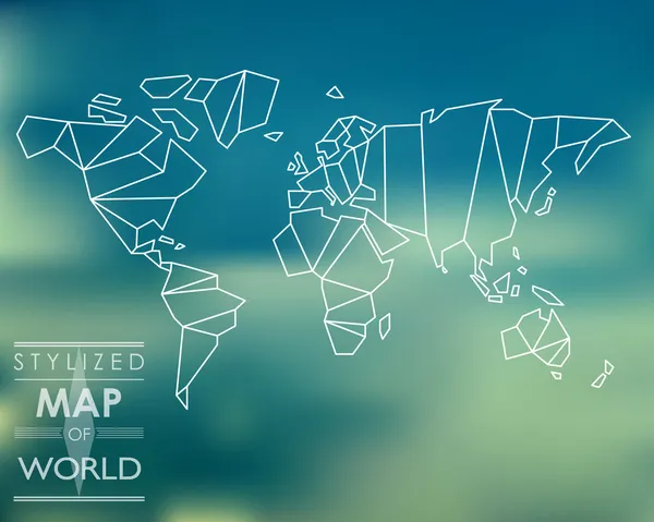 Gestileerde kaart van de wereld — Stockvector