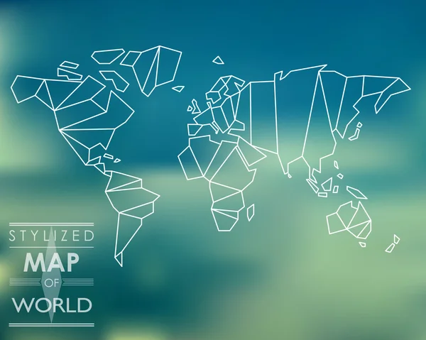 Mapa Estilizado do Mundo — Vetor de Stock