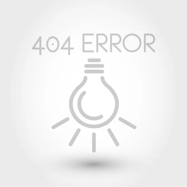 Серая ошибка 404 с лампочкой — стоковый вектор