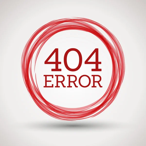 Rot 404 Fehler — Stockvektor