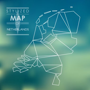 stylized map of Netherlands clipart