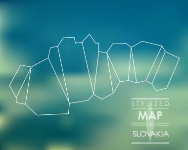 stylized map of Slovakia clipart