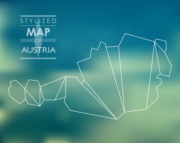 Mapa estilizado de Áustria — Vetor de Stock