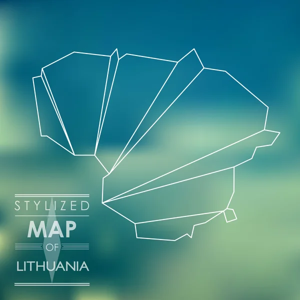 立陶宛的风格化的地图 — 图库矢量图片