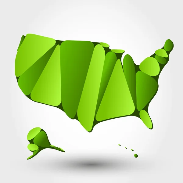 Eco mapa de Estados Unidos — Vector de stock