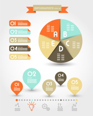 kırmızı yuvarlak Infographic daireyle ayarla