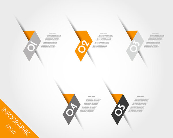 orange oblique paper stickers with numbers