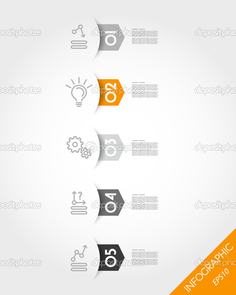 orange arrow stickers with rounded shadow