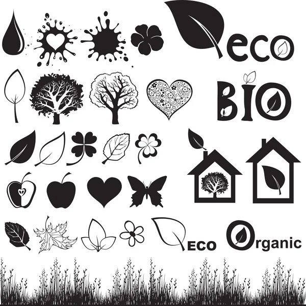 Ecologie icoon set. Rechtenvrije Stockillustraties