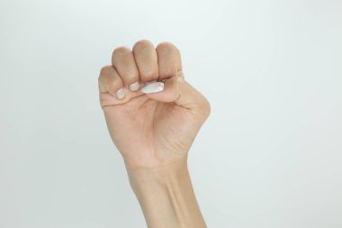 Parmak alfabesi Amerikan işaret dili (Asl) yazım. S harfi