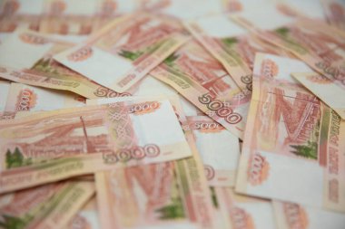 Russian rouble. five thousand rubles. texture of Russian money