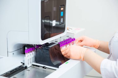 The doctor takes tests from the patient for allergies. Healthcare. Medicine