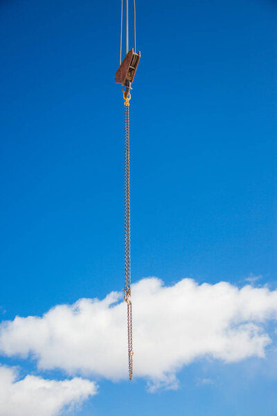 hook from crane on sky background
