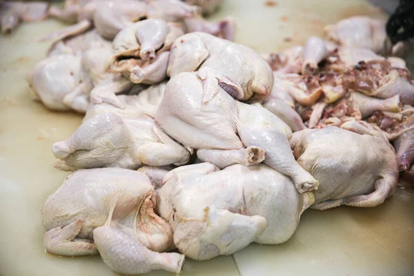 chicken processing in plant factory. poultry production in food industry