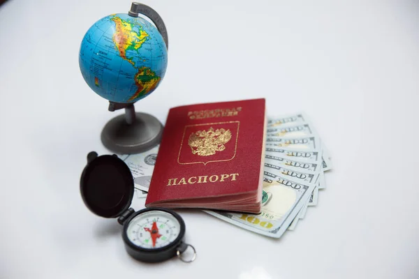 Globe Money Trip Compass Concept Travel — Stock Photo, Image