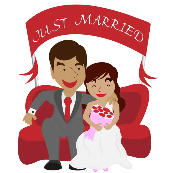 Just married couple — Stock Vector