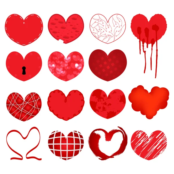 Vector hearts set for wedding and valentine design — Stock Vector