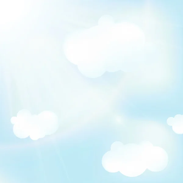Иллюстрация ясное голубое небо с облаками вектор абстрактный backgrou — стоковый вектор