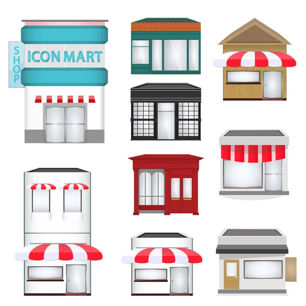 Set of Cartoon Shops — Stock Vector