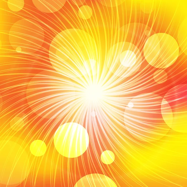 Abstrakter Hintergrund mit orangen Sonnenstrahlen — Stockvektor