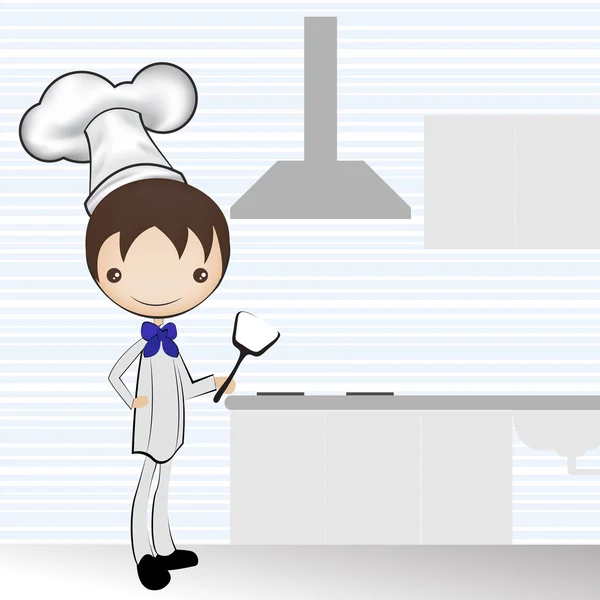 Chef et le vecteur cuisine illustration — Image vectorielle