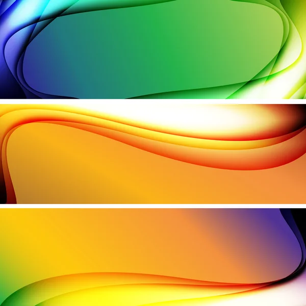 Collectie banners modern wave design — Stockvector