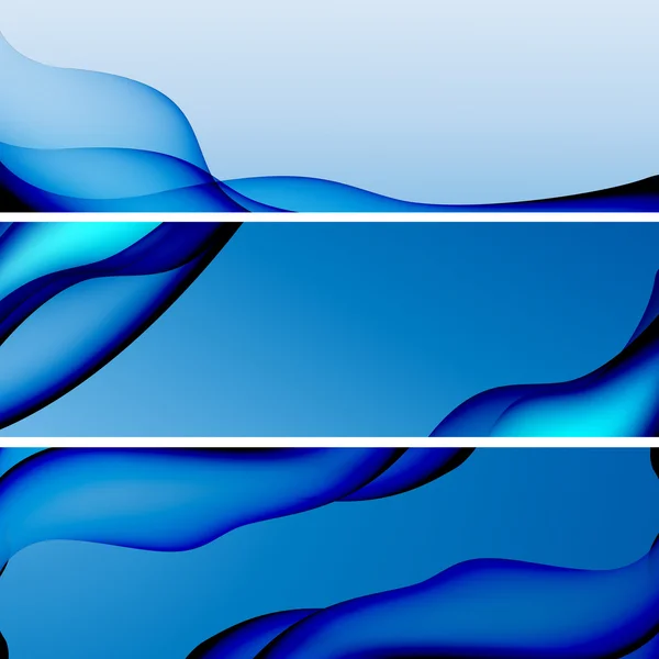 Abstrait bleu coloré en-tête de site Web ou bannière ensemble vecteur — Image vectorielle