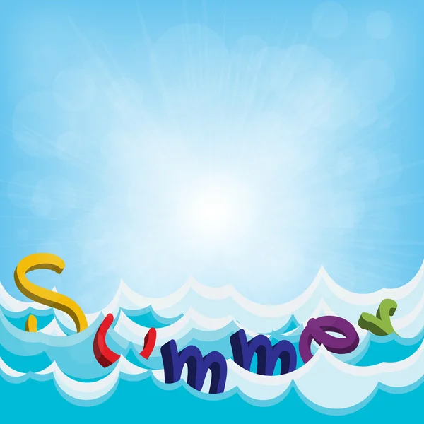Пляжний фон векторний літній дизайн з абстрактною водою — стоковий вектор